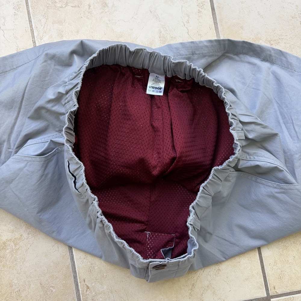 Woof Clothing Shorts Mens Medium Gray Commando Mesh Lined Button Fly Chino Flex - Picture 3 of 8